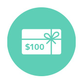 Gift Card Icon: Card with a bow on the right side.
